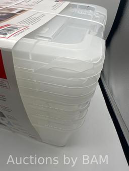 Iris Buckle Up Storage Set, 12.9 Quart, Clear, 4 ct