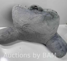Mainstays Faux Fur Plush Bedrest Pillow, Specialty Size, Gray