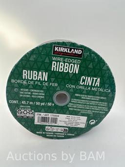 Kirkland Signature 2.5 in Wired Edge Christmas Gnome Ribbon