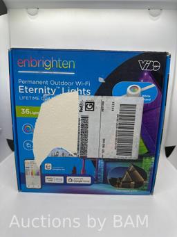 Enbrighten 50ft Wi-Fi Eternity Lights Permanent Eave Lighting RGBW Color Changing 36 LEDs, Outdoor,