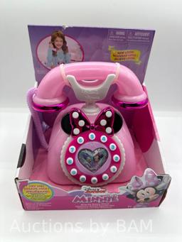 Disney Junior Minnie Mouse Ring Me Rotary Phone with Lights and Sounds, Interactive, Iridescent P...