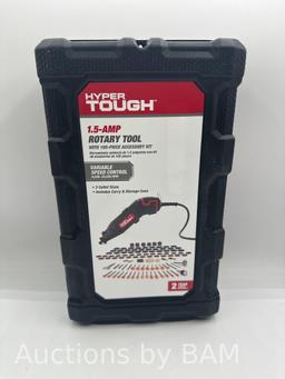 Hyper Tough 1.5 Amp Corded Rotary Tool, Variable Speed with 105 Rotary Accessories & Storage Case