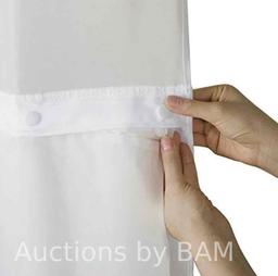 Hookless Clear Polyester & PEVA Shower Curtain, 72 x 54 Waterproof