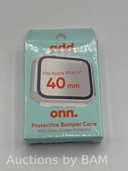 ONN Clear Bumper with Screen Protector for Apple Watch 40mm