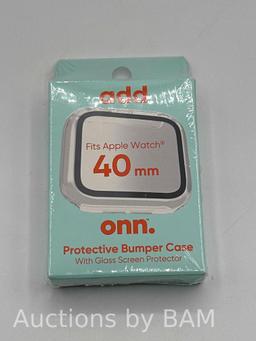 ONN Clear Bumper with Screen Protector for Apple Watch 40mm