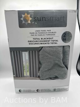 SunSmart Total Blackout Lined Panel Pair with Grommets 2 Panels