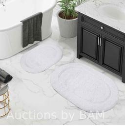Superior Non-Slip Washable Bath Rug Set, 20 x 30, 24 x 36, Ivory