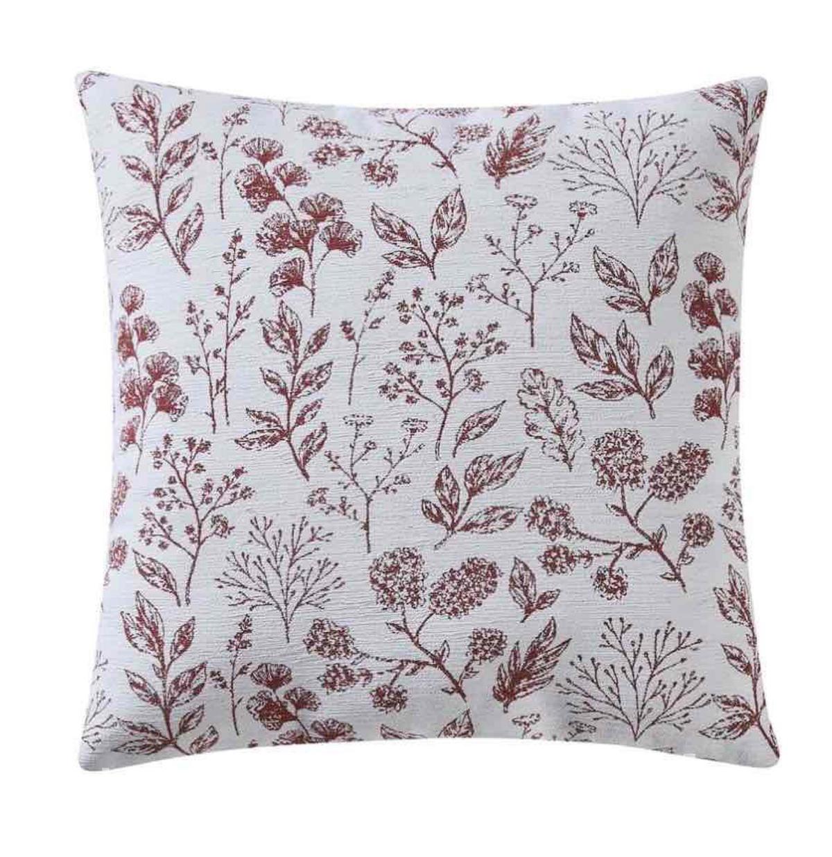 Mainstays 18 x 18 Red Canyon Airy Fern Reversible Chenille Decorative Pillow