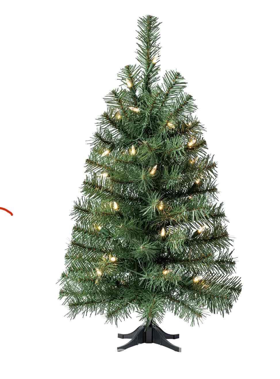24 in Pre-Lit Noble Green Spruce Artificial Christmas Tree with 35 Clear LED Lights, by Holiday T...