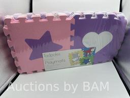 Tadpoles Hearts and Stars Foam Playmats for Baby and Kids, 16 Interlocking Play Mat, Waterproof,