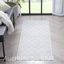 Well Woven Apollo Lattice Modern Moroccan Ivory 2 x 5 Runner Machine Washable Rug