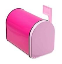 Valentines Day Pink Tin Mailbox, by Way To Celebrate 5 inches
