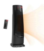Lasko 22 1500W Oscillating Ceramic Tower Space Heater with Remote, Black, CT22835