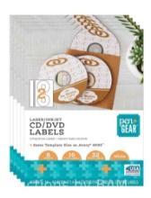 Pen+Gear Laser/Inkjet White CD/DVD Labels, Permanent Adhesive, 4-1/2 Diameter, 2 Labels per Sheet,