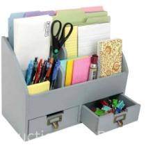 Excello Global Products Rustic Wood Office Desk Organizer - Gray - EGP-HD-0430