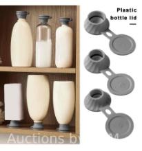 Kinaerty 3Pcs Inverted Bottle Lid Leakproof TPE Bathroom Lotion Shampoo Kitchen Seasoning Bottle