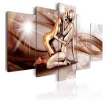 Artgeist Textured Canvas Wall Art Contemporary Chrome Abstract Couple 40 x 20 5 Pieces No Frame
