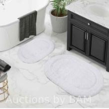 Superior Non-Slip Washable Bath Rug Set, 20 x 30, 24 x 36, Ivory