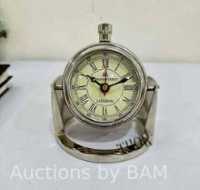 Vintage Table Clock, Anniversary Clocks with Glass Dome European Vintage Style Desk Clock Silent