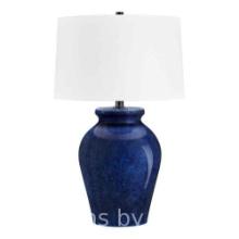 Ceramic Table Lamps for Bedroom,Touch Lamp with USB Ports for Nightstand, 3-Way Dimmable Blue Coa...