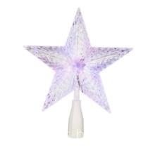 Clear Crystal Star LED Color Changing Christmas Tree Topper, 10, by Holiday Time
