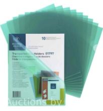 Business Source Letter File Sleeve - 8 1/2 X 11 - 20 Sheet Capacity - Polypropylene - Green - 50 ...