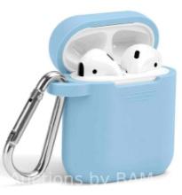 AirPods Case, GMYLE Silicone Protective Shockproof Earbuds Case Cover Skin with Keychain Kit Set