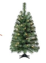 24 in Pre-Lit Noble Green Spruce Artificial Christmas Tree with 35 Clear LED Lights, by Holiday T...