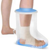 YUNCHI Adult Waterproof Foot Cover for Shower with Slip Resistant Sole, Reusable Foot Cast Protec...