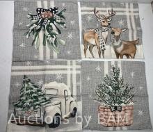 Smile Christmas Snowman Reindeer Gloves Eucalyptus Throw Pillow Covers Red, 16 x 16 Inch Winter H...
