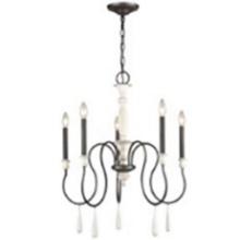 (48) Allen + Roth French Farmhouse 24.66" Wide 5-Light Chandelier - Anvil Iron