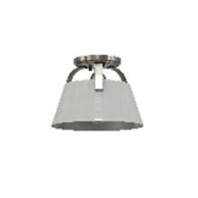 (96) Allen + Roth 1-Light Semi-Flushmount Ceiling Fixture Brushed Nickel/White Shade