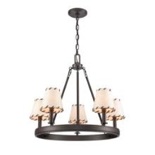 (60) Parchment 24.5" Wide 5-Light Chandelier - Old Bronze