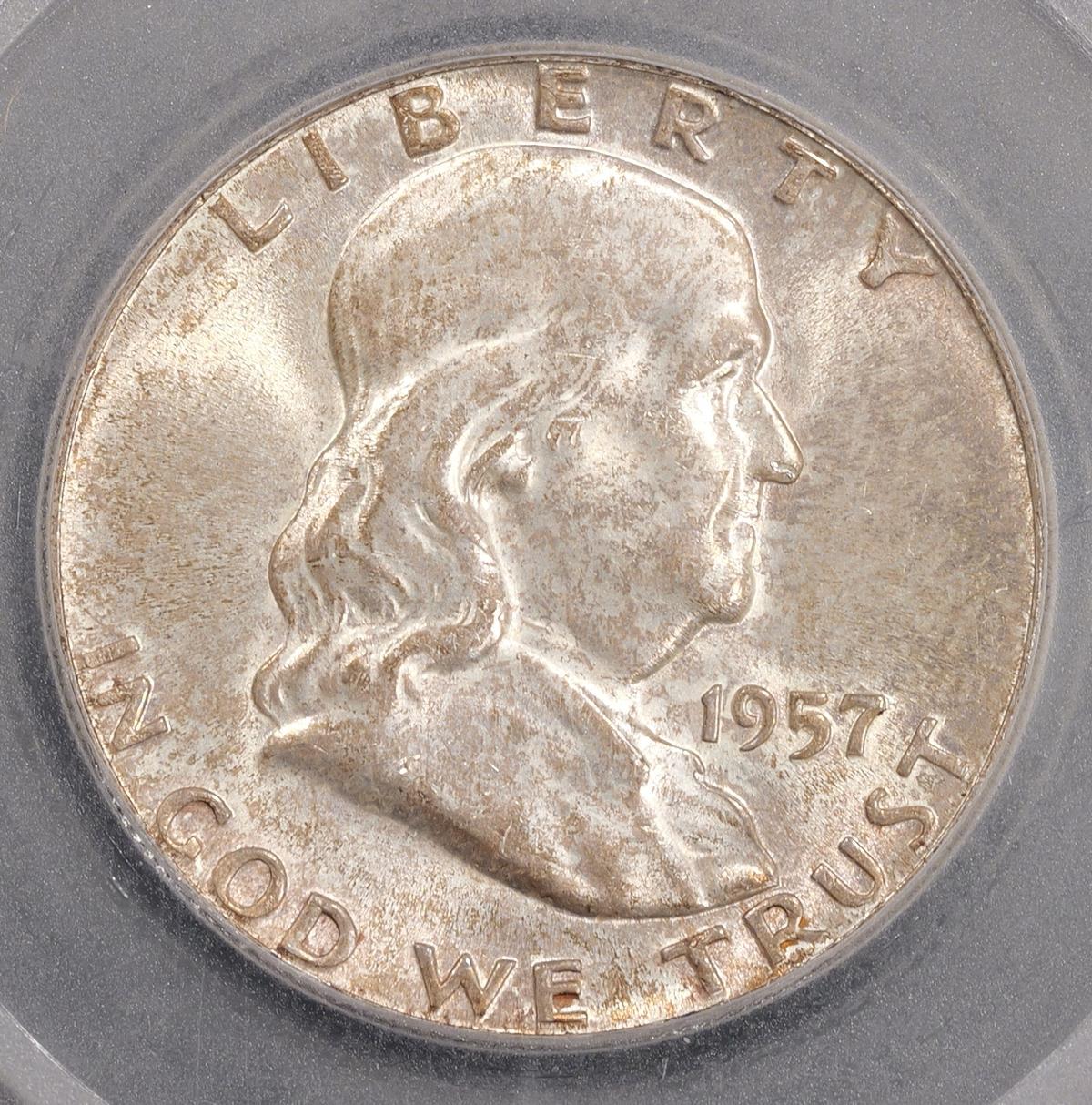 1957 Franklin Half Dollar - 50c - SEGS Graded MS66+ FBL