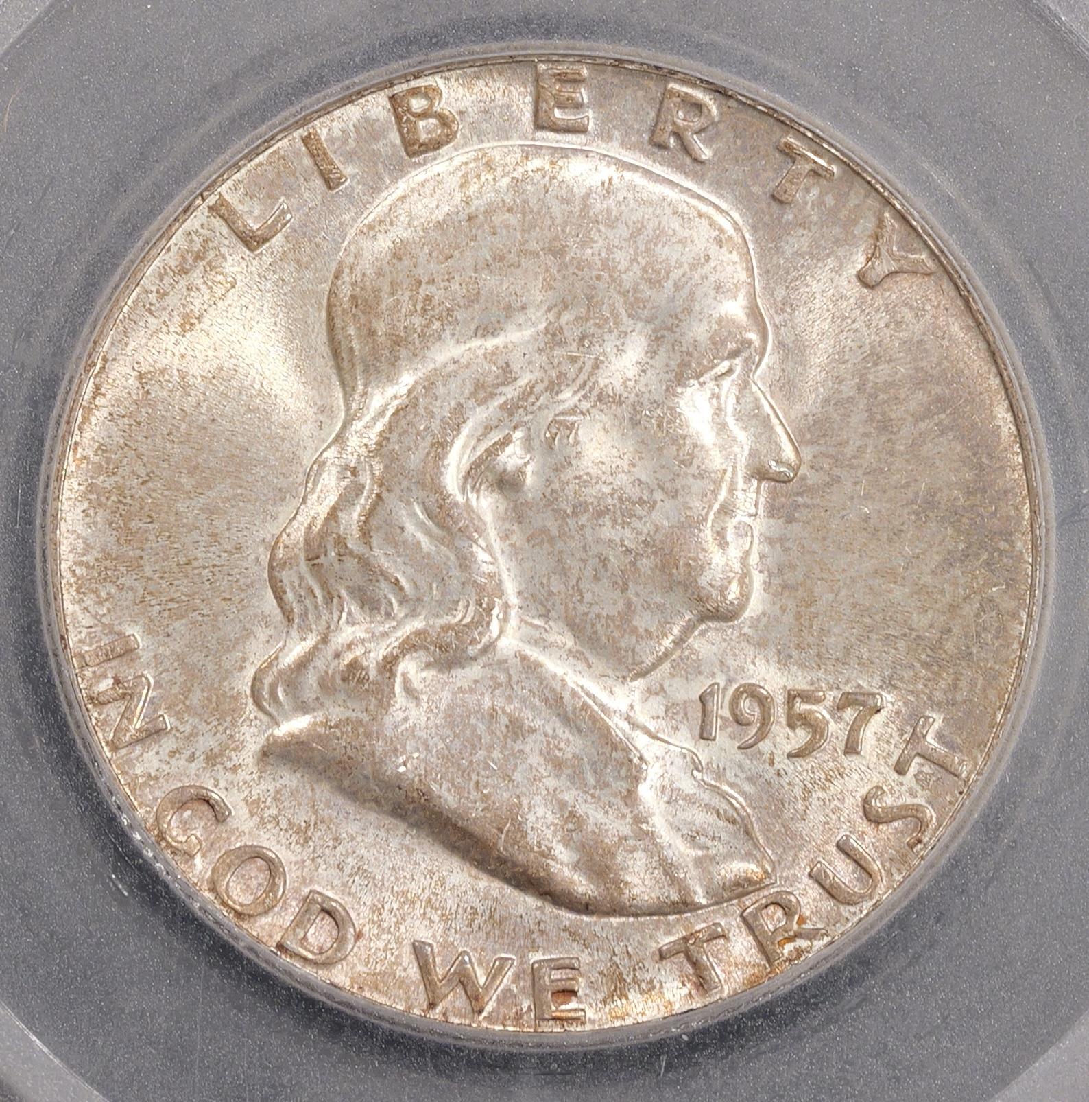 1957 Franklin Half Dollar - 50c - SEGS Graded MS66+ FBL