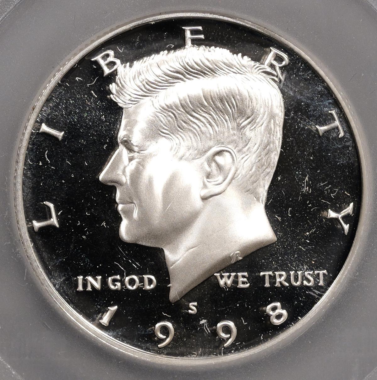 1998-S Proof Silver Kennedy Half Dollar - 50c - SEGS Graded PR69+ DCAM