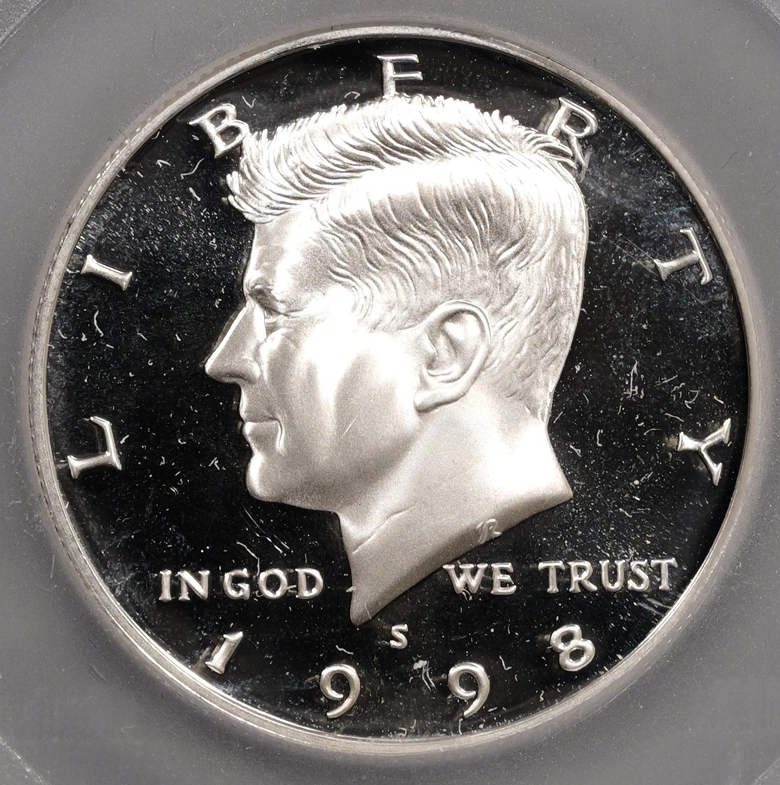 1998-S Proof Silver Kennedy Half Dollar - 50c - SEGS Graded PR69+ DCAM