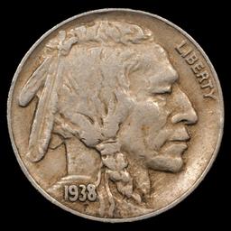 1938-D Buffalo Nickel - 5c - Extra Fine