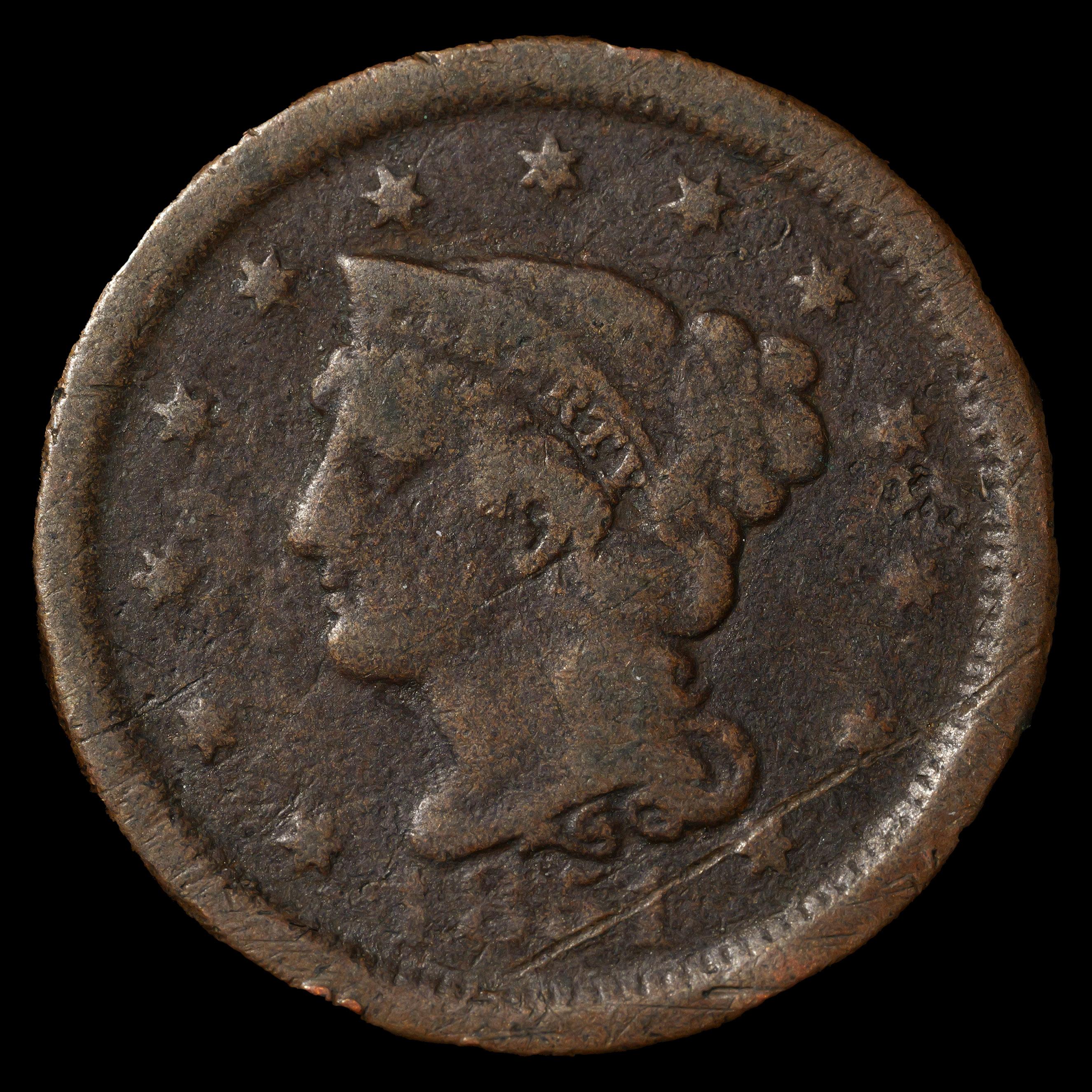 1851 Braided Hair Large Cent - 1c - Circulated