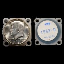 *2.958 oz ASW*Old Roll of 20 - 1968-D Kennedy Silver Half Dollars - 50c - Choice to GEM Uncircula...