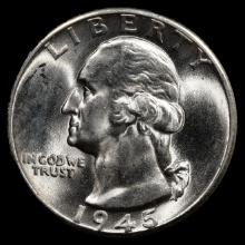 1945 Washington Silver Quarter - 25c - GEM Uncirculated