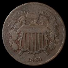 1864 Two Cent Piece - 2c - Fine