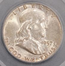 1957 Franklin Half Dollar - 50c - SEGS Graded MS66+ FBL