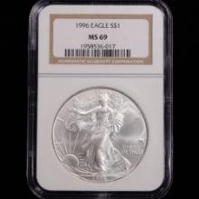 1996 American Silver Eagle - $1 - NGC Graded MS69
