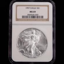 1997 American Silver Eagle - $1 - NGC Graded MS69