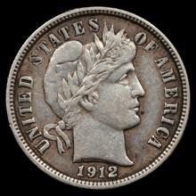 1912 Barber Dime - 10c - Extra Fine