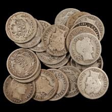 (21) Barber Dimes - 10c - Mixed Dates/Grades