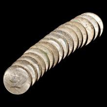 (16) Partial Roll 1968-D Silver Kennedy Half Dollars - 50c - About Uncirculated