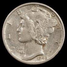 1942-S Mercury Dime - 10c - About Uncirculated