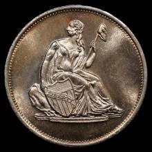 1 oz Vintage Silver Round *Toned* - Seated Liberty Design